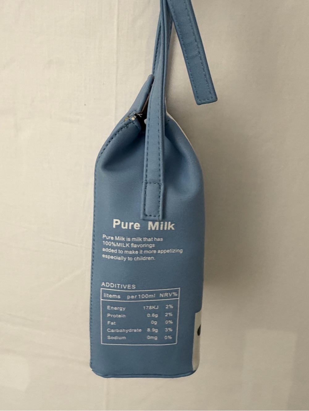 Pure Milk Carton Crossbody Bag Blue Cow Print Novelty Purse (F266) - Picture 7 of 14